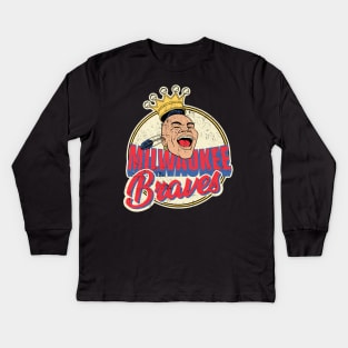 Milwaukee Braves World Champions 1957 Kids Long Sleeve T-Shirt